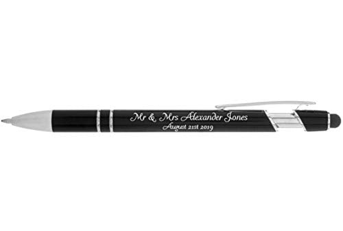Personalized Pens with Stylus - The Legacy - Custom Metallic Printed Name Pens with Black Ink - Imprinted with Logo or Message - Great Gift Ideas - FREE PERSONALIZATION 12 pcs/pack