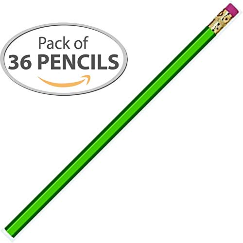 Green Hexagon #2 Pencil, Eraser - 36 Qty Package - Express Pencils