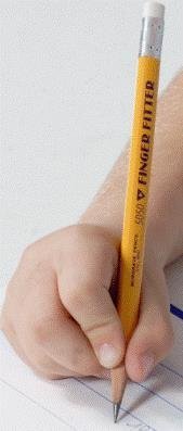 Finger Fitter Jumbo Triangle Grip Pencil Medium Soft Core, Yellow and Orange