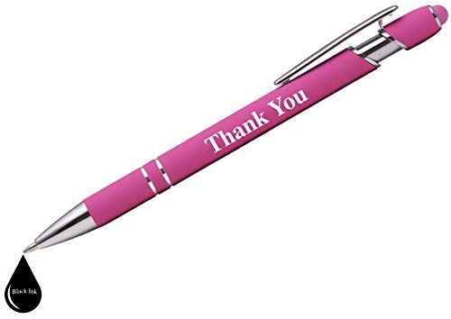 "Thank You" Premium Gift Stylus Pens For All TouchScreen Devices - Metal Soft Touch - 2 in 1 Combo Pen for Events, Parties, Employee Appreciation & More