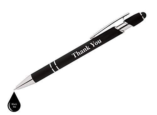 "Thank You" Premium Gift Stylus Pens Gift Set - 2 Pack of Soft Touch Metal Pens w/gift box - 2 in 1 Combo Pen for Events, Employee Appreciation & More