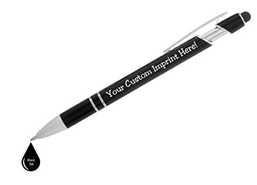 Personalized Pens with Stylus - The Legacy - Custom Metallic Printed Name Pens with Black Ink - Imprinted with Logo or Message - Great Gift Ideas - FREE PERSONALIZATION 12 pcs/pack