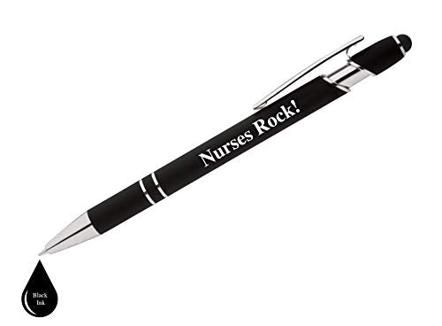 "Nurses Rock!" Pens Gift Set - 2 Pack of Metal Soft-Touch Pens w/gift box - 2 in 1 Combo Pen for Your Favorite Nurse