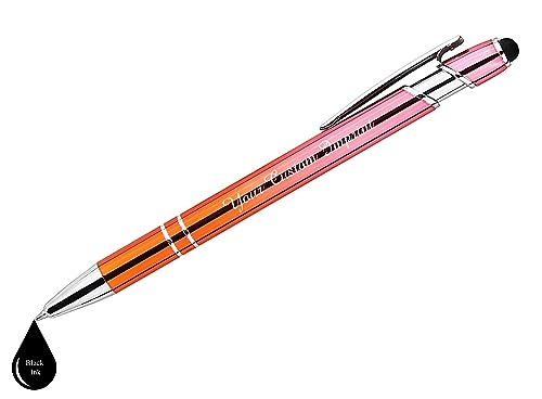 ExpressPen Personalized Pens with Stylus - Metal Ombre Design - Custom Printed Name Pens with Black Ink Customized & Imprinted with Logo or Message 12 pcs/pack