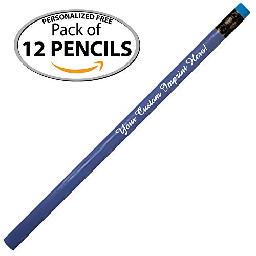 Personalized Pencils Round Neon Colors Custom Imprinted with your Name - Text - Logo - Message- 12 pkg FREE PERSONALIZATION Express Pencils Great Gift Idea