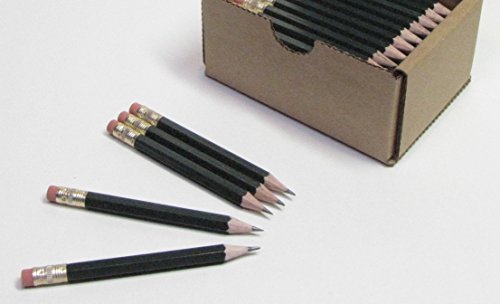 Half Pencils with Eraser - Golf, Classroom, Pew, Pocket -#2 Hexagon, Sharpened, (Box of 48). Color Choice:(Dark Green)
