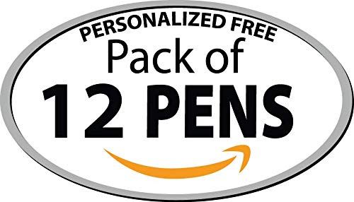 Personalized Ballpoint Pens - Retro -Retractable Click action - Custom - Black writing - Printed Name pens - Imprinted with Your Logo or Message - FREE PERSONALIZATION - 12 Pens/Box