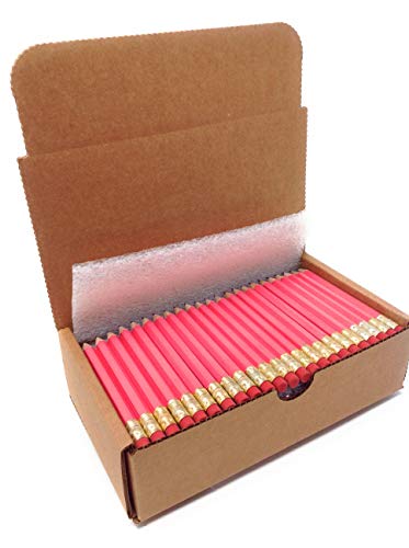 Musgrave Pencil, Half Pencils with Eraser, Golf Events School Church Library Pencil, Hexagon, Number 2, Sharpened, Box of 144, Pink