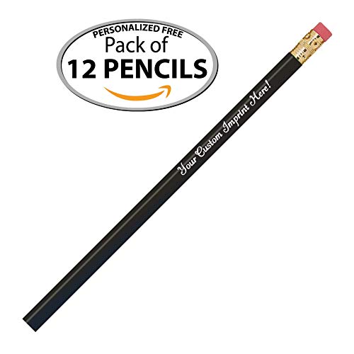 Personalized Pencils Round Custom Imprinted with your Name - Text - Logo - Message- 12 pkg FREE PERSONALIZATION Express Pencils Great Gift Idea