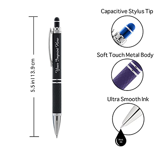 Personalized Pens Gift Set - 2 Pack of Soft Touch Metal Pens w/gift box - Luxury Ballpoint Pen Custom Engraved with Name or Message | Perfect for Him or Her