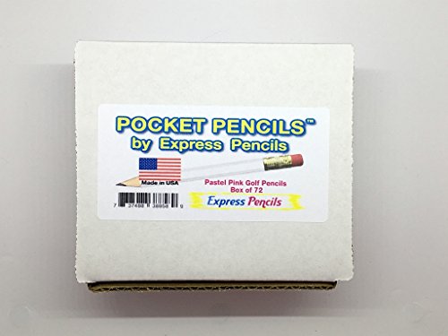 Half Pencils with Eraser - Golf, Classroom, Pew - Hexagon, Sharpened, 2 Pencil, Color - Pastel Pink, Box of 72 Golf Pocket Pencils TM
