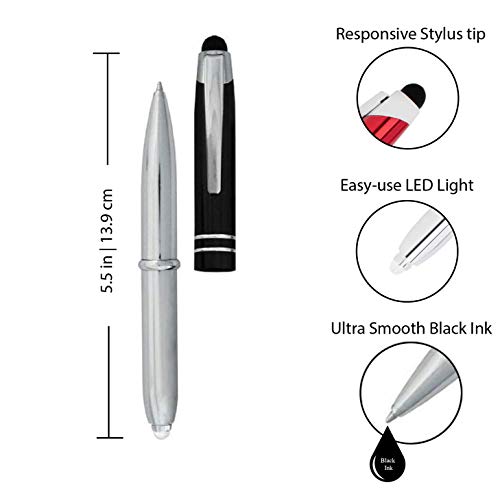 Personalized FlashLight Pen Gift Set - Custom Engraved Luxury Light Up Metal Pen w/Gift Box | Perfect for Him or Her