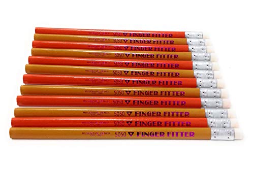 Finger Fitter Jumbo Triangle Grip Pencil Medium Soft Core, Yellow and Orange