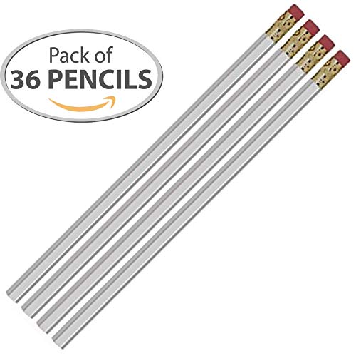 Gray/Grey Hexagon #2 Pencil, Eraser. 36 Pack. Express Pencils