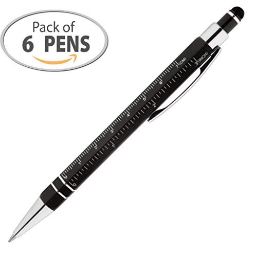 Multipurpose metal pen is a stylus, a ballpoint, and a ruler too!