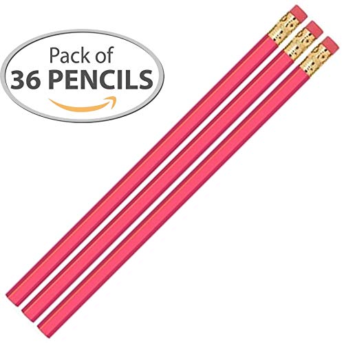 Pink Hexagon #2 Pencil, Eraser - 36 Qty Package - Express Pencils