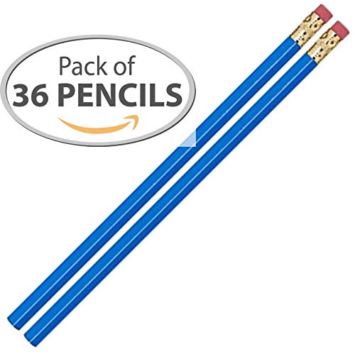 Blue Hexagon #2 Pencil, Eraser - 36 Qty Package - Express Pencils