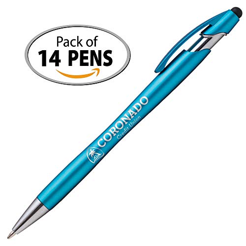 Ballpoint Pen w/Stylus Tip Click action Custom Personalized Black writing ink - The Beemer - Full color Printed Name Pens with Your Logo/Text/Message FREE PERSONALIZATION - 14 Qty