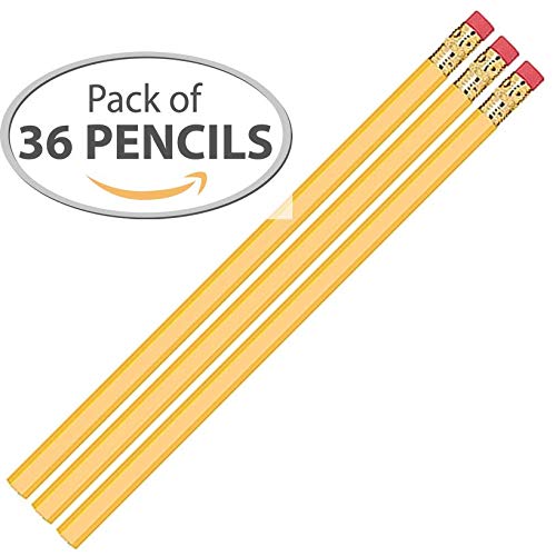Cream Hexagonal #2 Pencil, Eraser. 36 Pack.