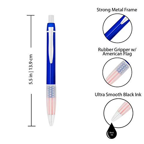 Custom American Flag Pen - Personalized w/Imprint of Choice | Metal Design | Perfect for Him or Her