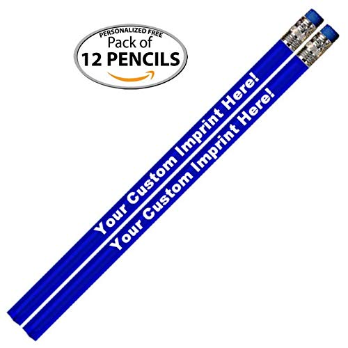 Personalized Custom Pencils - Round - Glitz & Glitter Full Color Print w/your name, message, text or logo FREE PERSONALIZATION Great gift ideas - 12/Set