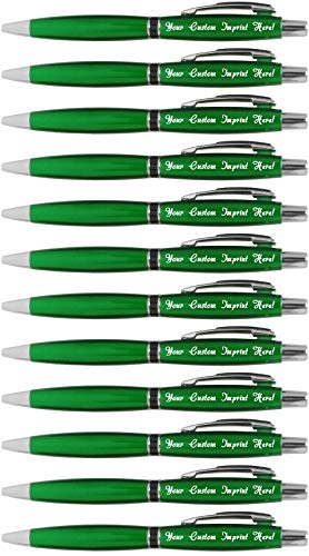 12 Personalized Pens -Smoothie - Click Action Ballpoint - Great Gift Idea - Black writing ink - Full color - Custom Printed With Your Name, Logo or Message/Text - FREE PERSONALIZATION - 12 pkg.