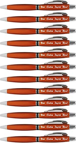 12 Personalized Pens -Smoothie - Click Action Ballpoint - Great Gift Idea - Black writing ink - Full color - Custom Printed With Your Name, Logo or Message/Text - FREE PERSONALIZATION - 12 pkg.