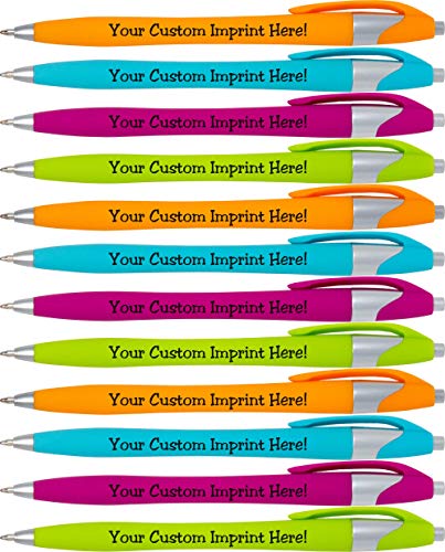 Custom Colored Ink Pens Soft-touch | Neon Ink Colors | Personalized  Imprinted Message of Choice - 12 pcs/pack