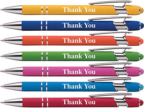 "Thank You" Premium Gift Stylus Pens For All TouchScreen Devices - Metal Soft Touch - 2 in 1 Combo Pen for Events, Parties, Employee Appreciation & More