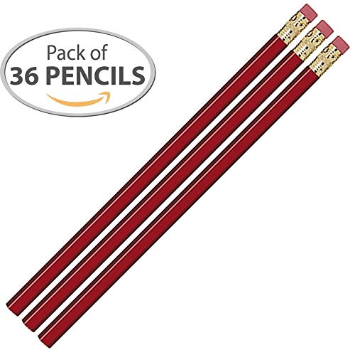 Red Metallic Hexagon #2 Pencil, Eraser. 36 Pack. Express Pencils