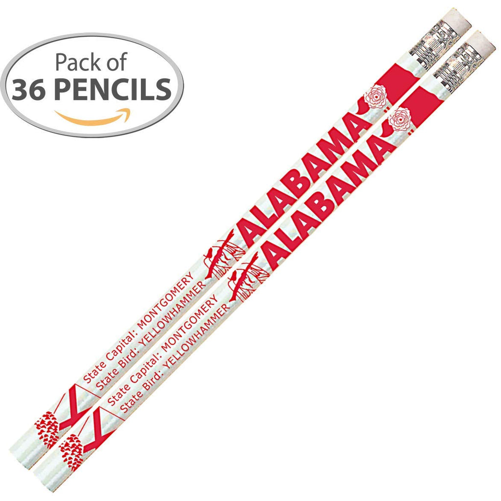 D2237 Alabama - 36 Qty Package - Alabama State Quick Facts Pencils - Express Pencils