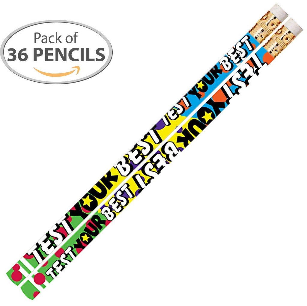 D2476 Test Your Best - 36 Qty Package - Testing Motivational Pencils - Express Pencils