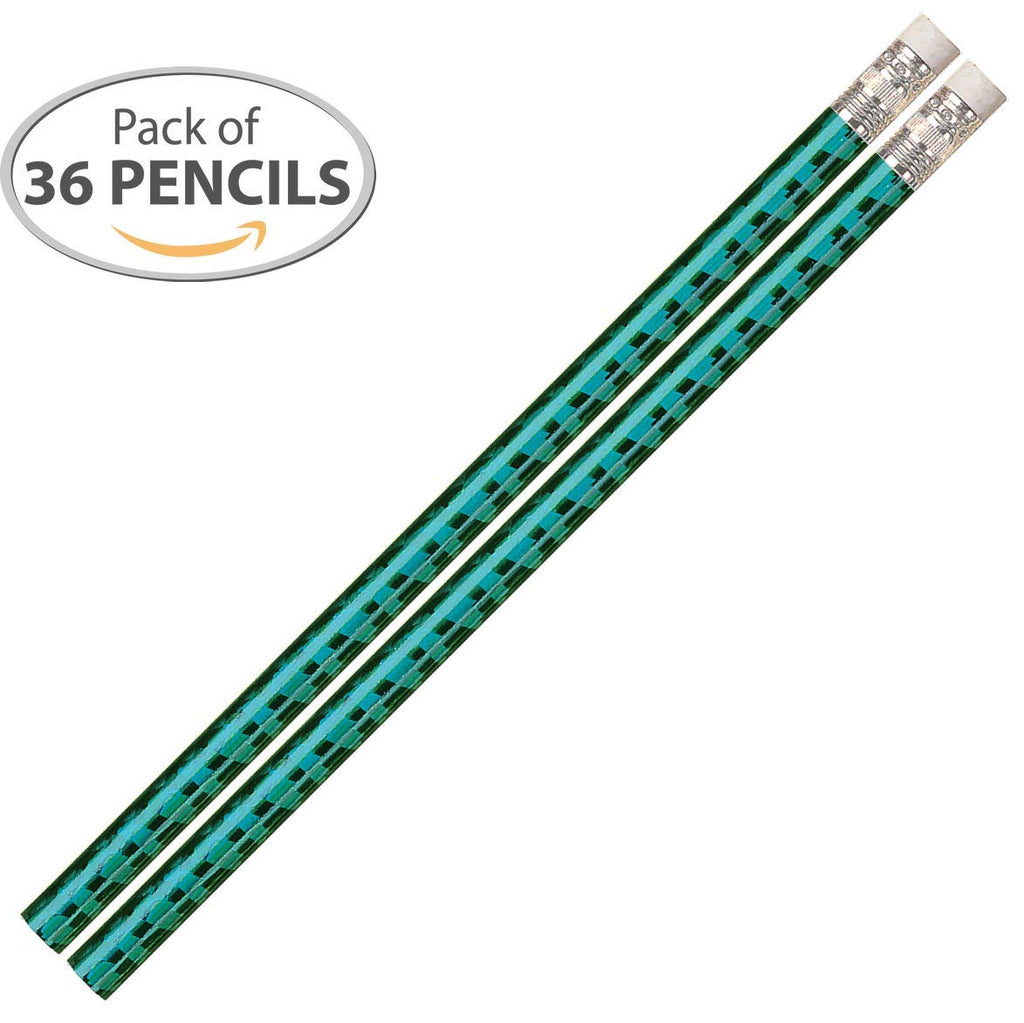 D1622 Turquoise Prism Pencils - 36 Qty Package - Reflective Pencils - Express Pencils