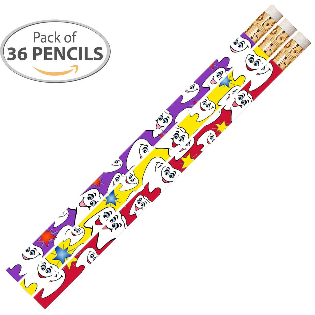 D2478 Sweet Tooth - 36 Qty Package - Cute Teeth Pencils - Express Pencils