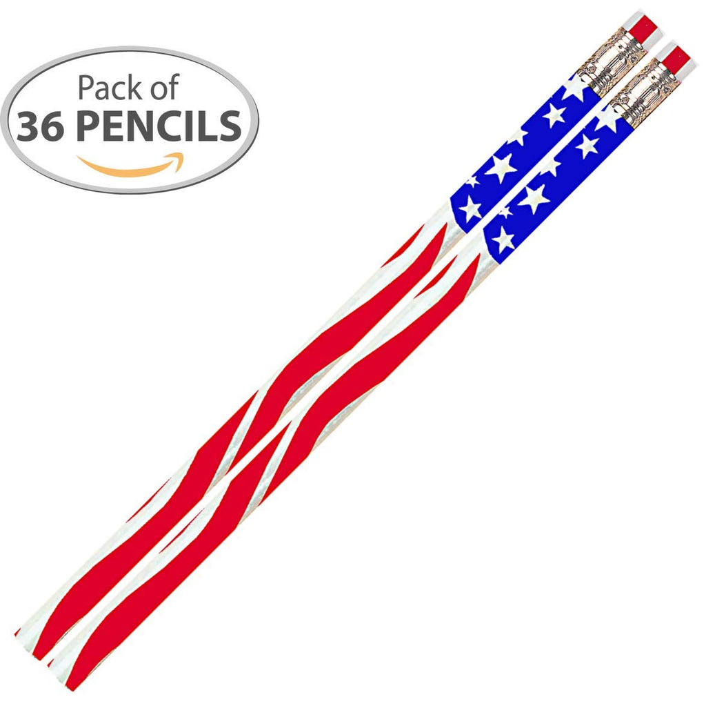 D1311 Ole Glory - 36 Qty Package - Patriotic Flag Pencils - Express Pencils