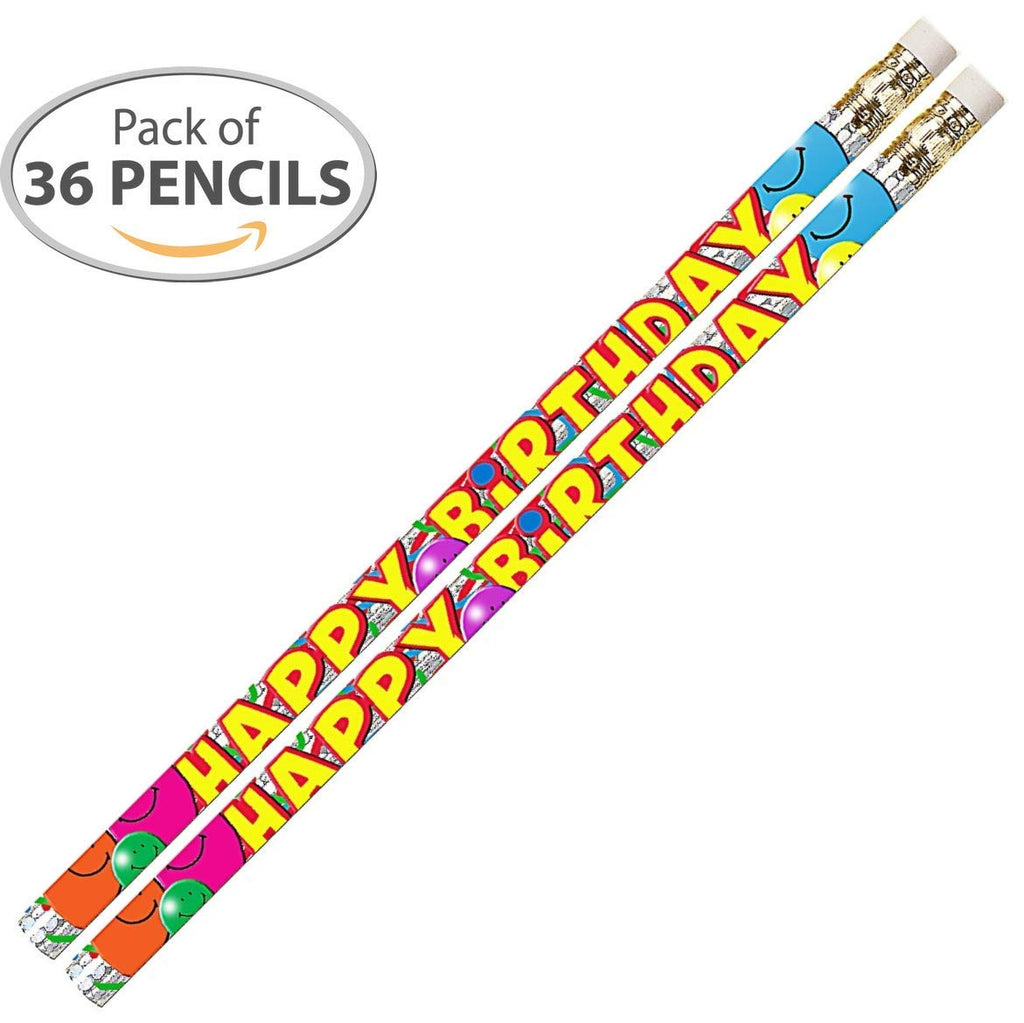 D2214 Birthday Bash - 36 Qty Package - Happy Birthday Pencils - Express Pencils