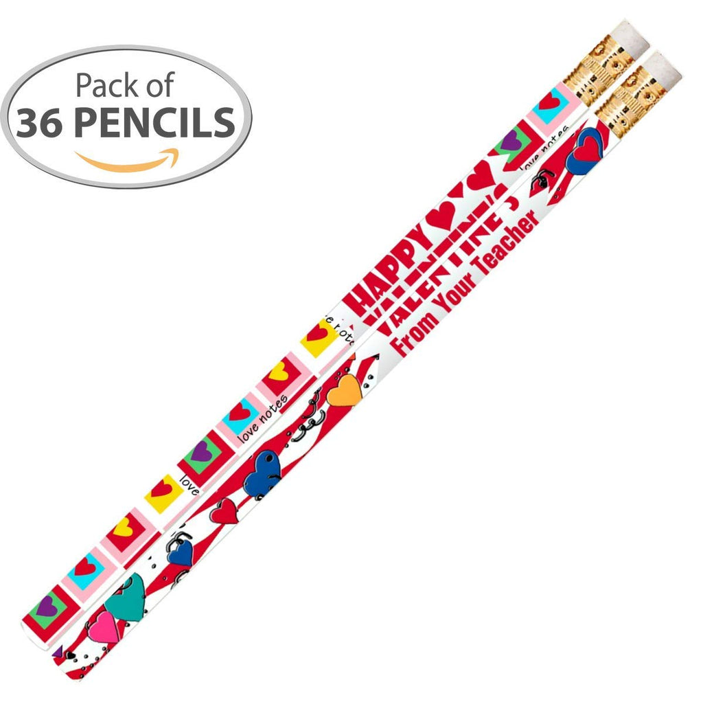 D2518 Happy Valentine's From Your Teacher - 36 Qty Package - Valentine Pencils - Express Pencils