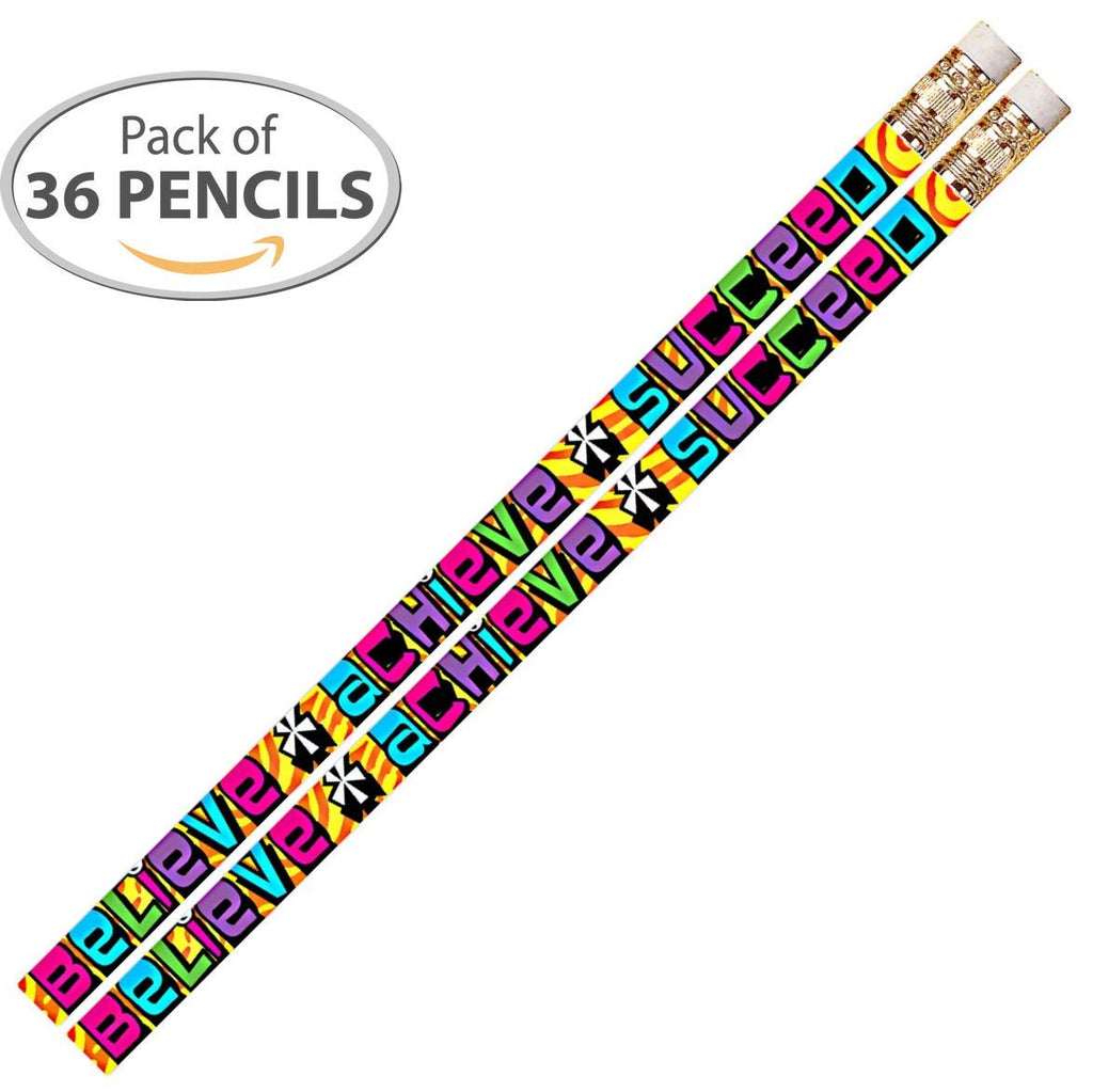 D2279 Believe Achieve Succeed - 36 Qty Package - Motivational Pencils - Express Pencils