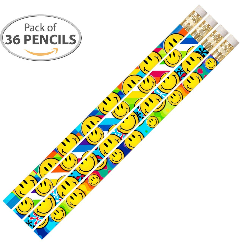 D2391 Smiley Sensations - 36 Qty Package - Happy Face Pencils - Express Pencils