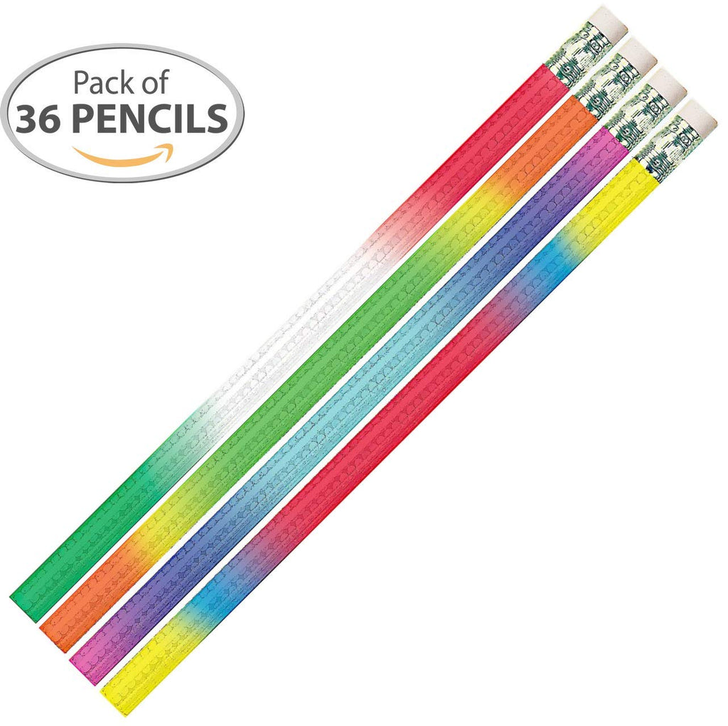 D2318 Rainbow-Rama - 36 Qty Package - Rainbow Colored Barrel Pencils - Express Pencils