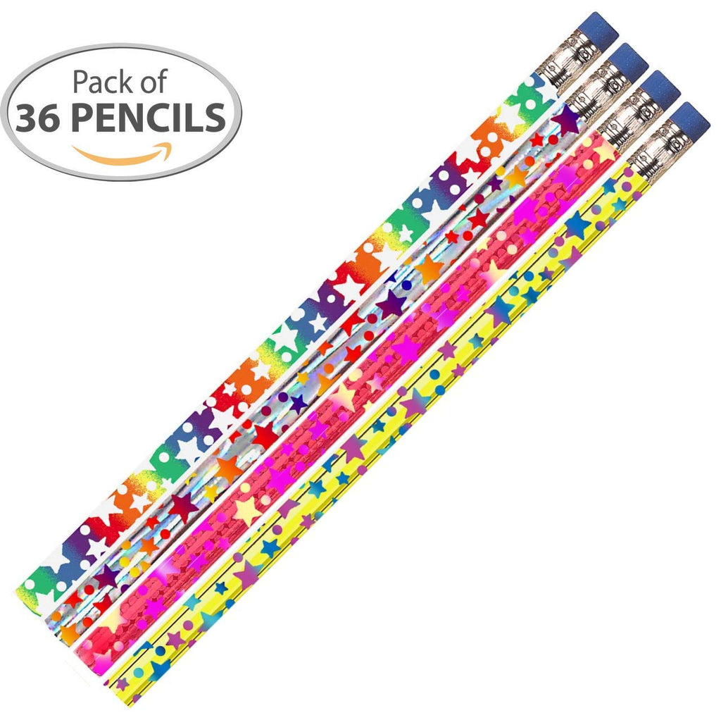 D1626 Cosmic Colors - 36 Qty Package - Decorative Stars Pencils - Express Pencils