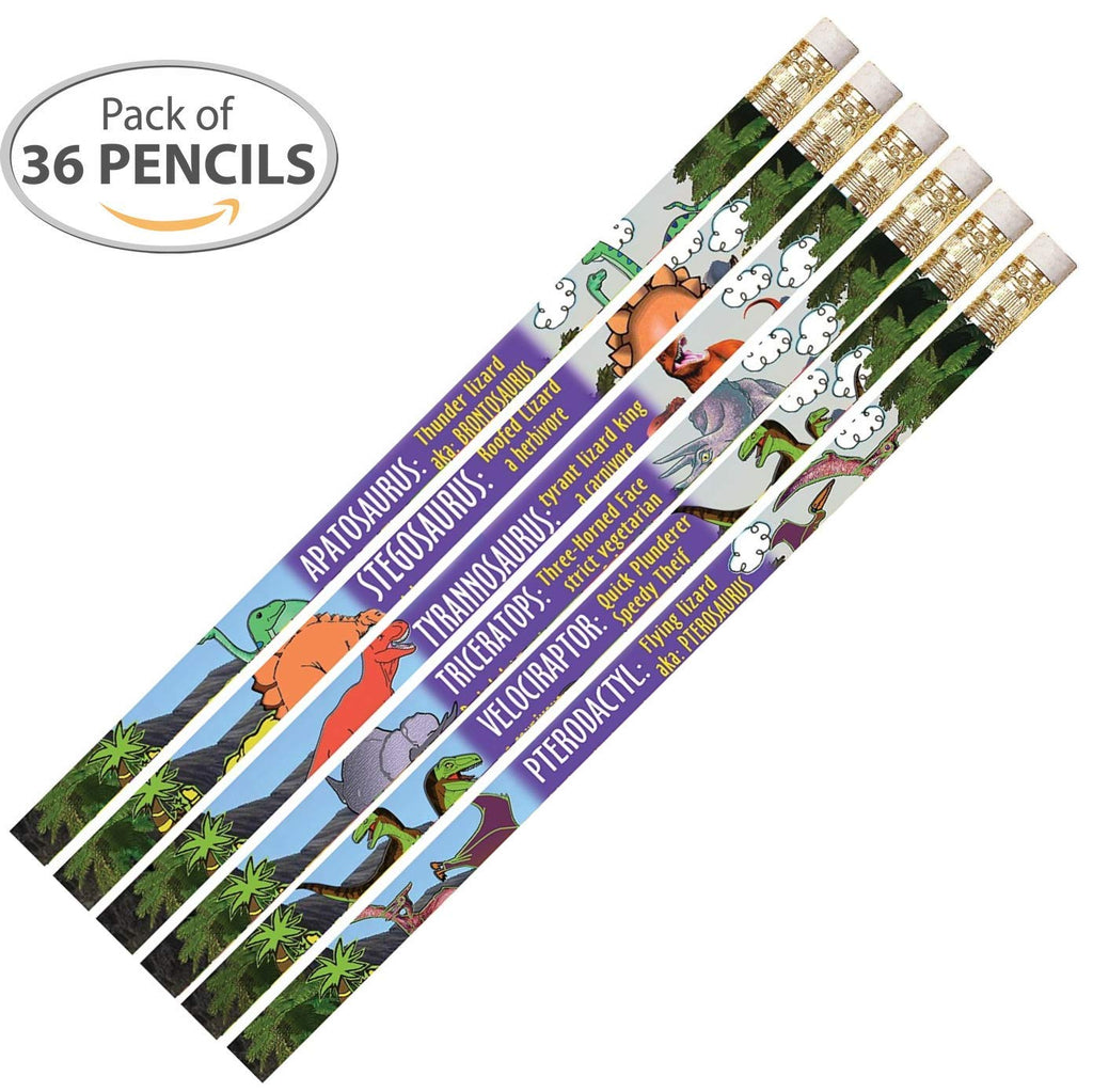 D1516 Prehistoric Dinosaurs - 36 Qty Package - Dinosaur Pencil Facts - Express Pencils