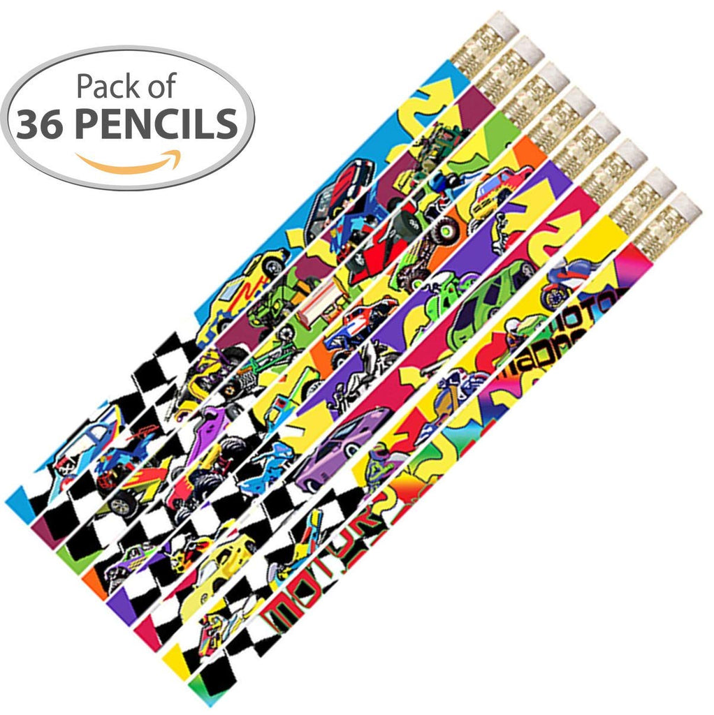 D1760 Motor Madness - 36 Qty Package - Sports Car & Vehicles Pencils - Express Pencils