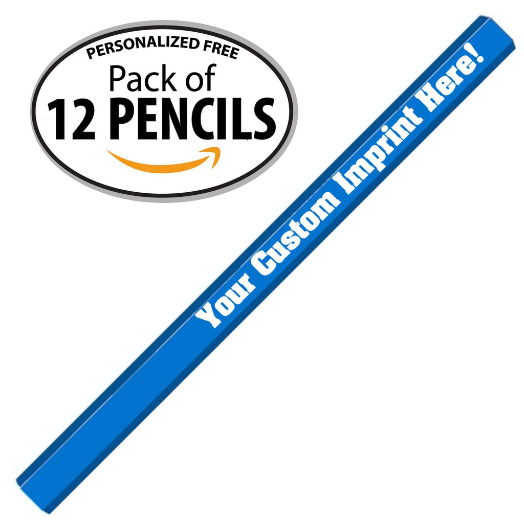 Custom Carpenter Pencil Personalized with your Name, Logo or Message - Express Pencils Pack of 12