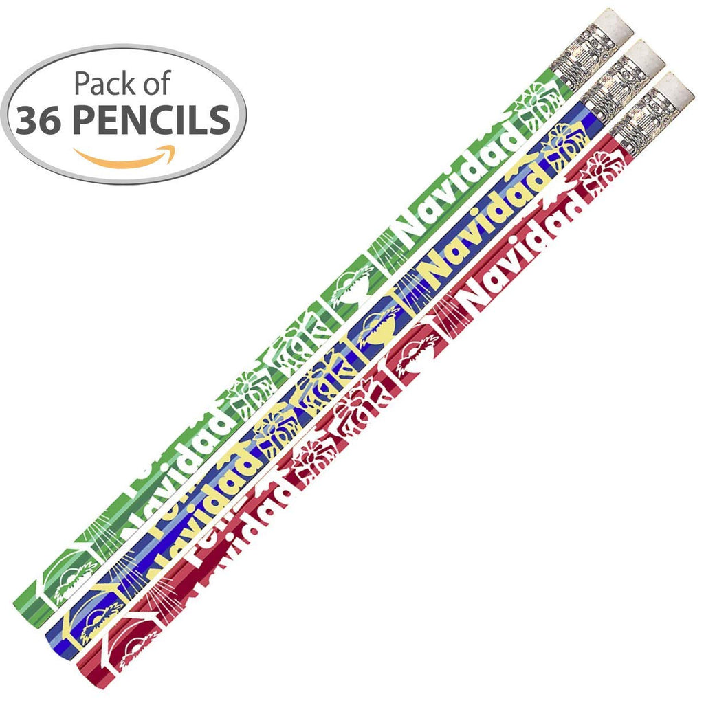 D1069 Feliz Navidad - 36 Qty Package - Spanish Merry Christmas Pencils - Express Pencils