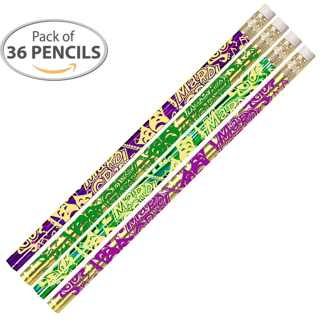 D2201 Mardi Gras - 36 Qty Package - Celebration Pencils - Express Pencils