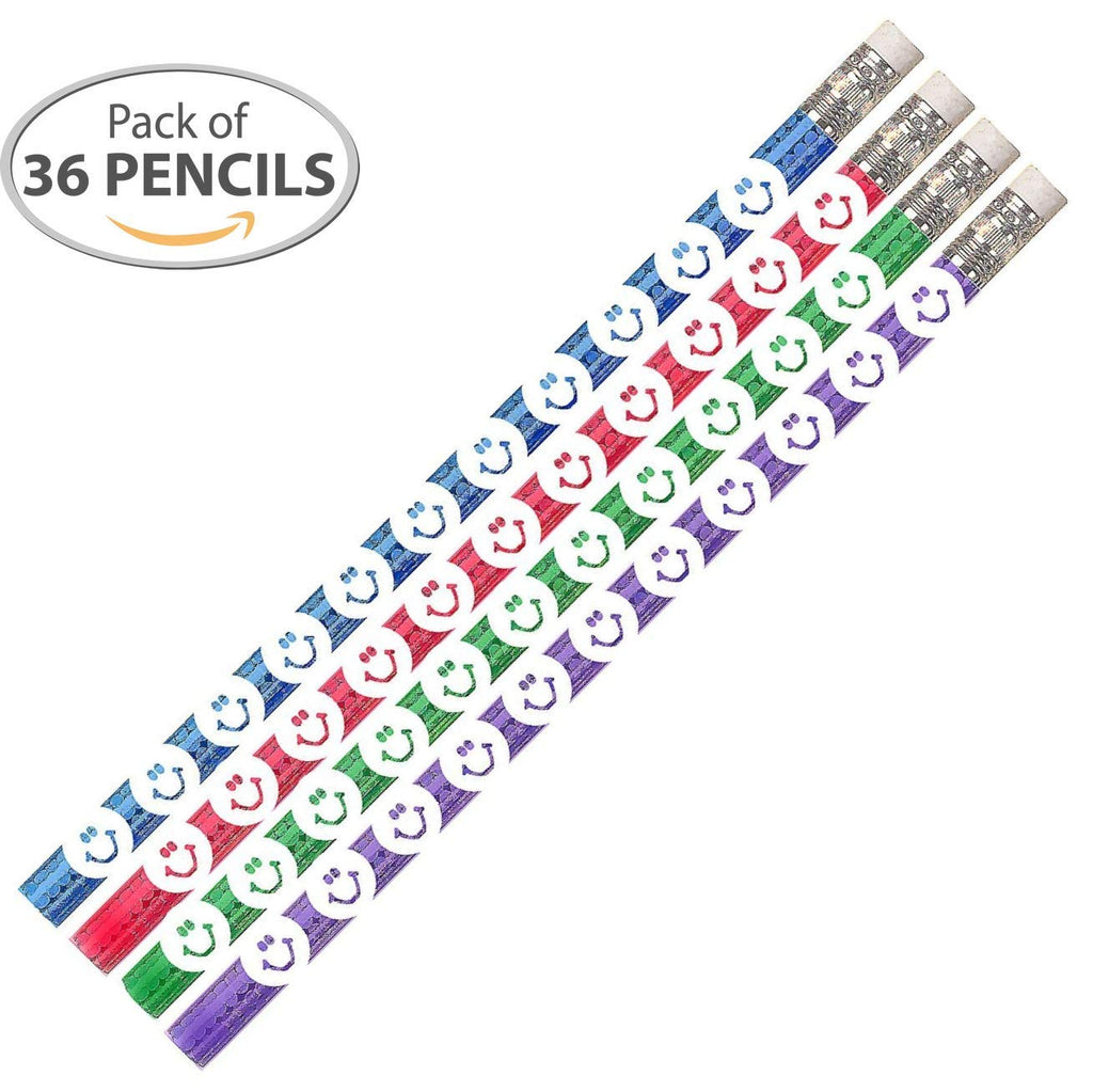 D1451 Smiley Faces - 36 Qty Package - Happy Face Pencils - Express Pencils