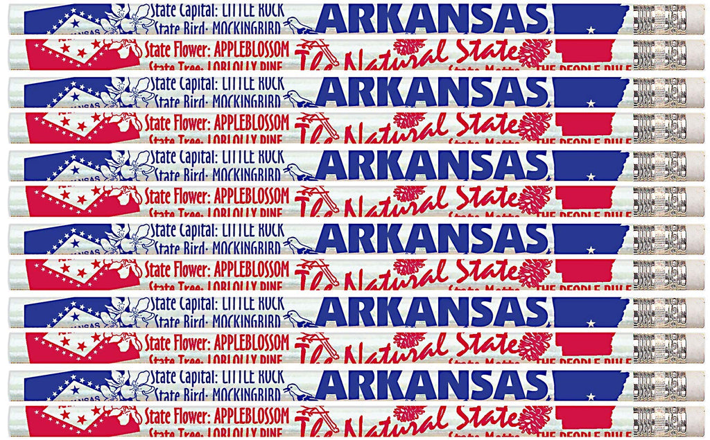 D2399 Arkansas - 36 Qty Package - Arkansas State Quick Facts Pencils - Express Pencils
