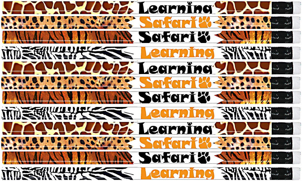 D2310 Learning Safari - 36 Qty Package - Assorted Animal Print Pencils - Express Pencils